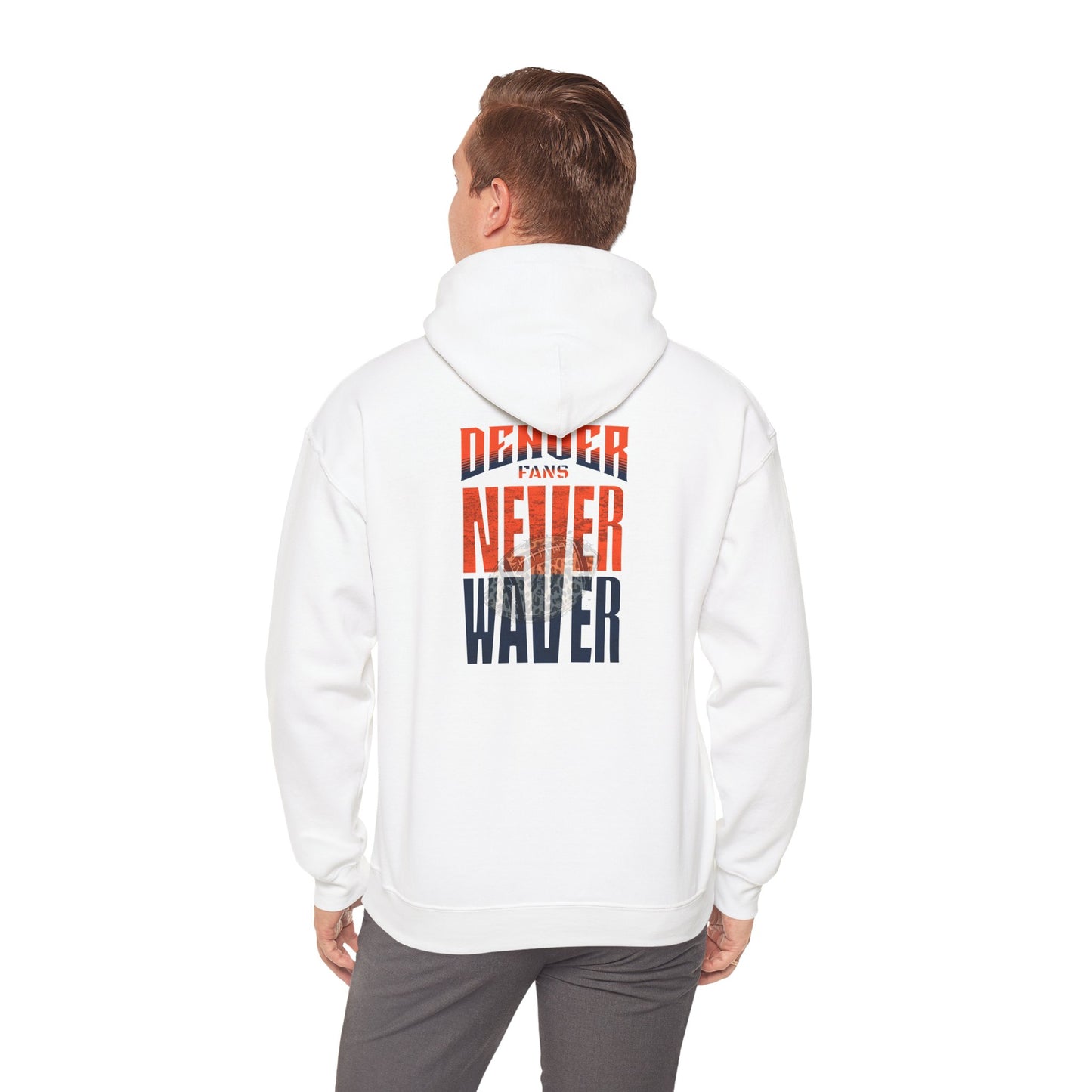 Unisex Heavy Blend™ Hooded Sweatshirt - Denver Fans Never Waver W Leopard Football Motivation - Never Waver