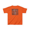 Kids Tee Never Waver” Jesus t-shirt might feature a bold, eye-catching design that reflects a steadfast faith and confidence in Christ.  - Never Waver
