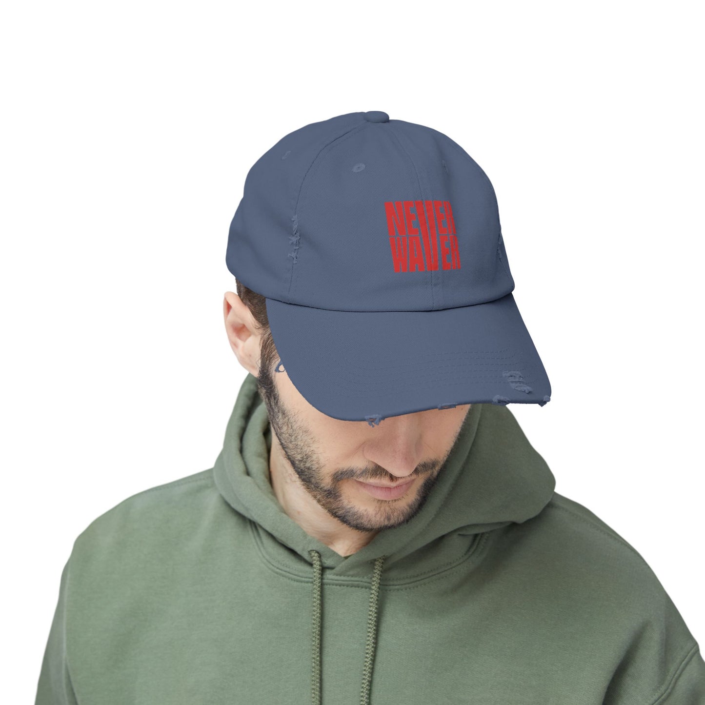 Distressed Cap - Never Waver Statement Hat for Everyday Style
