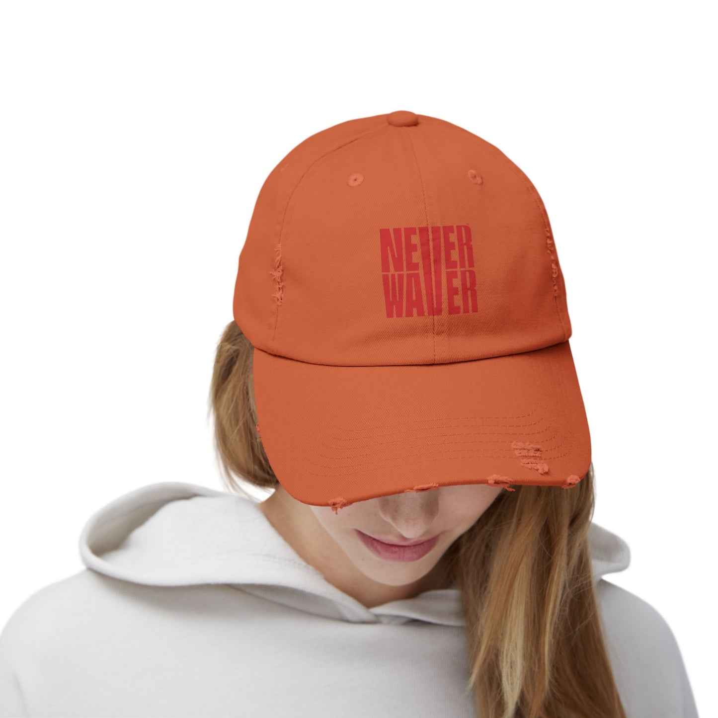 Distressed Cap - Never Waver Statement Hat for Everyday Style