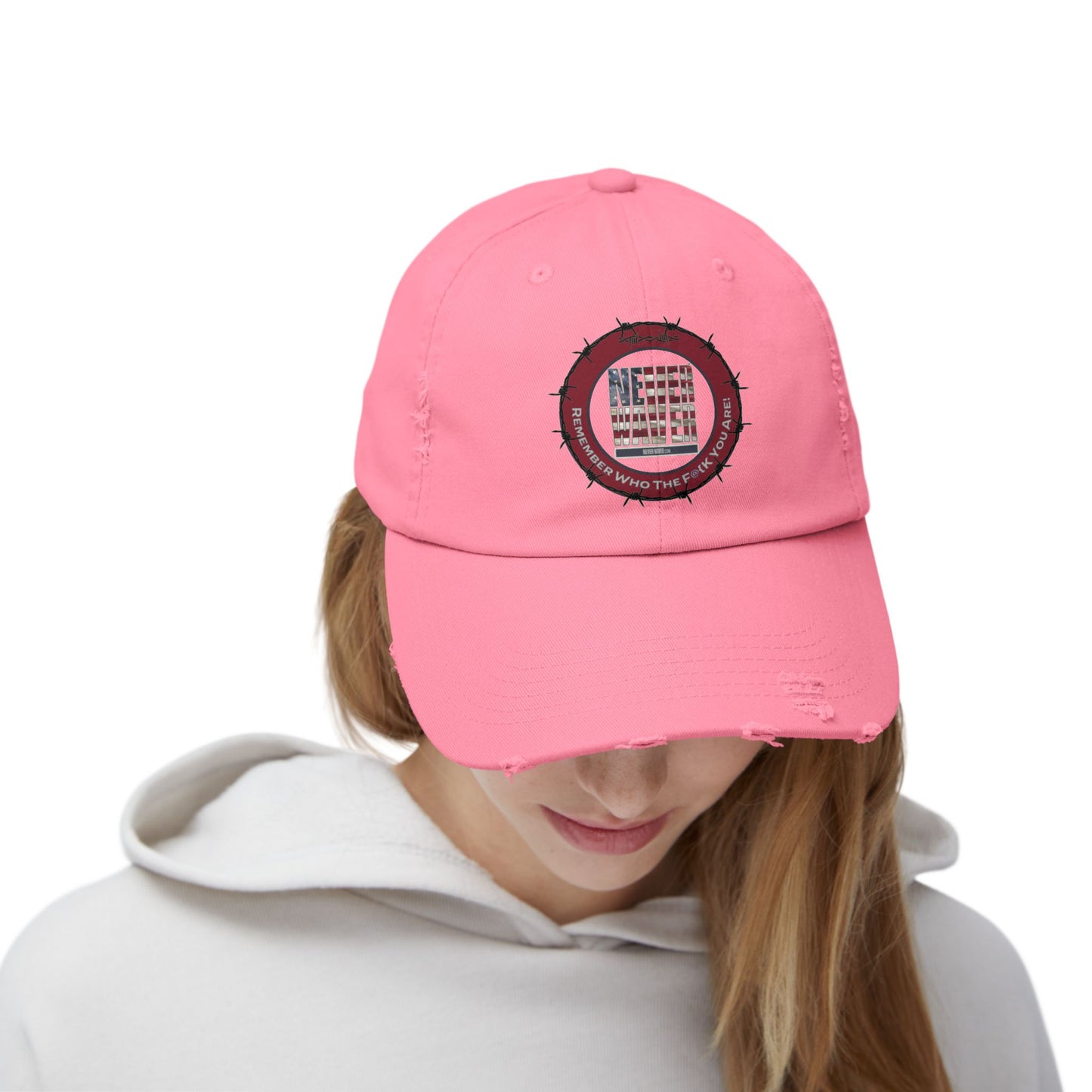 Distressed Cap - Never Waver Remember Who The  F@{k You Are -Statement Hat for Everyday Style