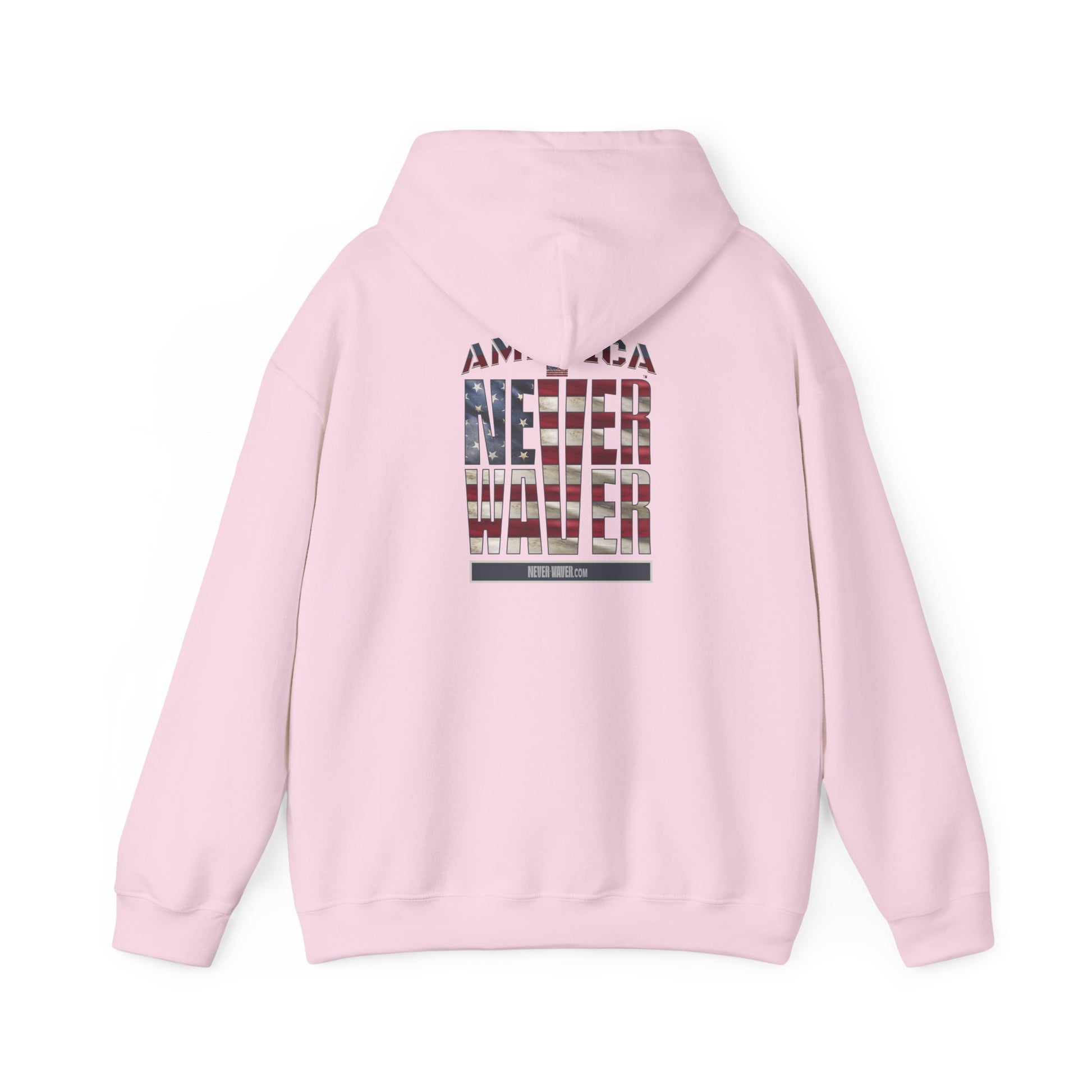 Patriotic Unisex Heavy Blend™ Hooded Sweatshirt - 'America Never Waver' - Never Waver