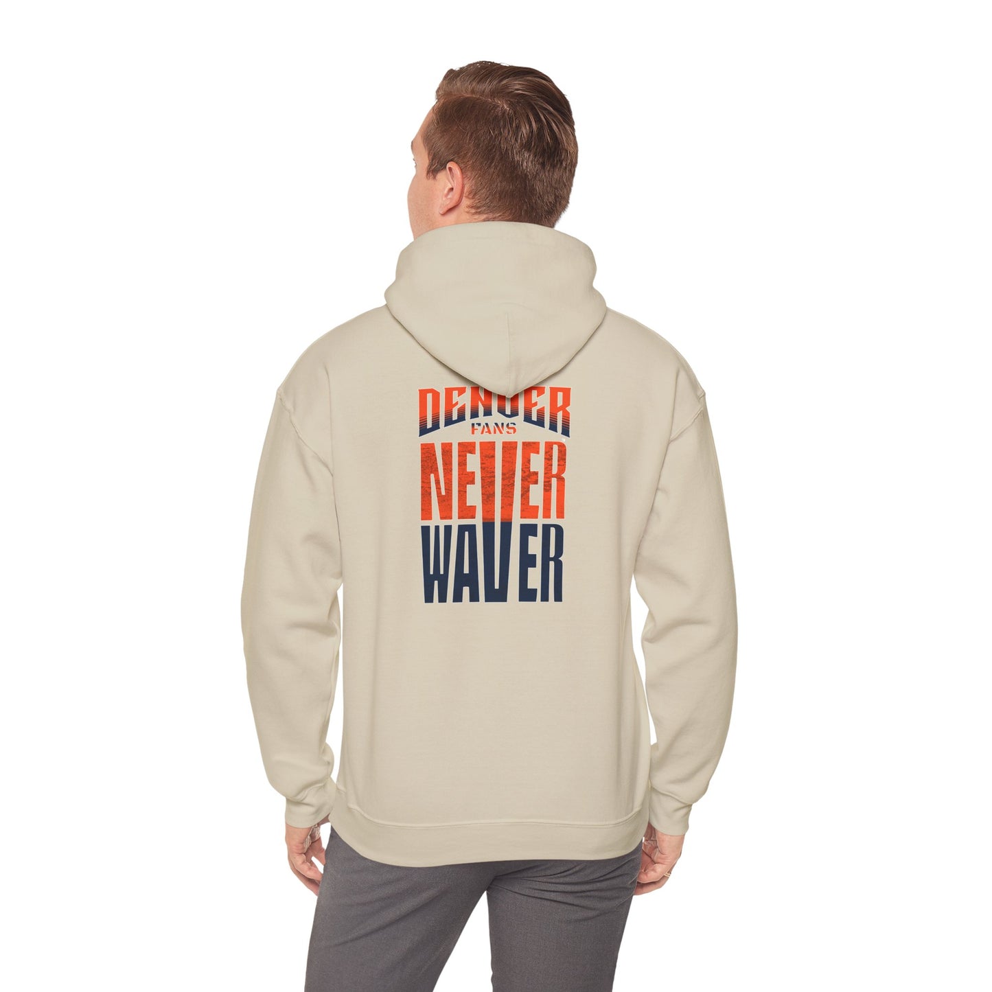 Unisex Heavy Blend™ Hooded Sweatshirt - 'Denver Fans Never Waver' Motivational Design - Never Waver