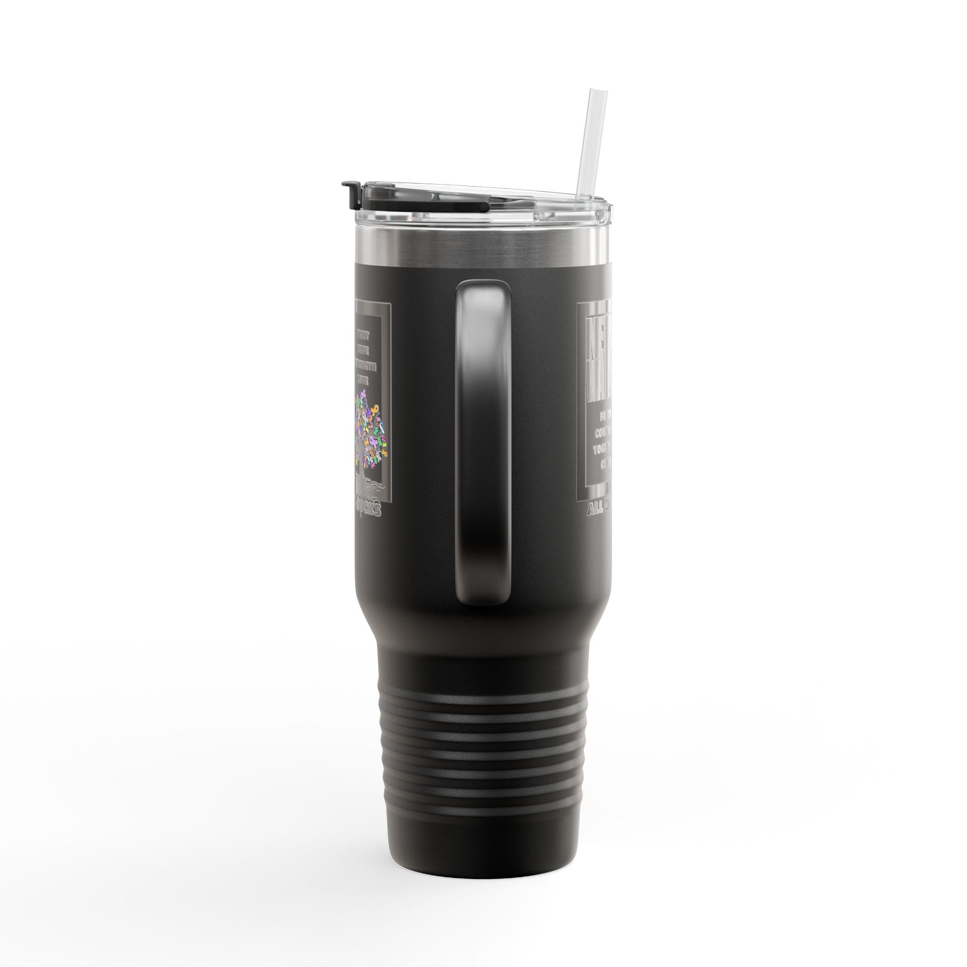 Insulated Travel Mug - Never Waver Tree of Cancer Ribbons, 40oz - Never Waver