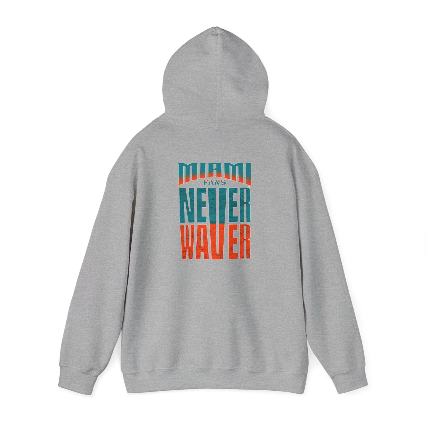 Unisex Heavy Blend™ Hooded Sweatshirt - "Miami Fans Never Waver" Inspirational Hoodie - Never Waver