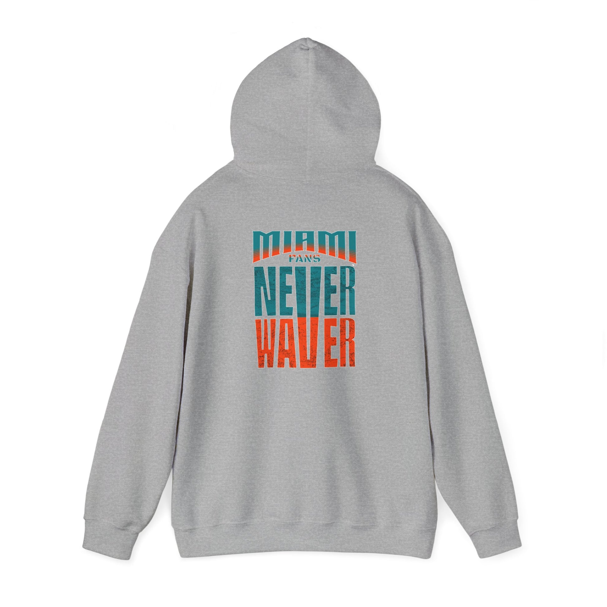 Unisex Heavy Blend™ Hooded Sweatshirt - "Miami Fans Never Waver" Inspirational Hoodie - Never Waver