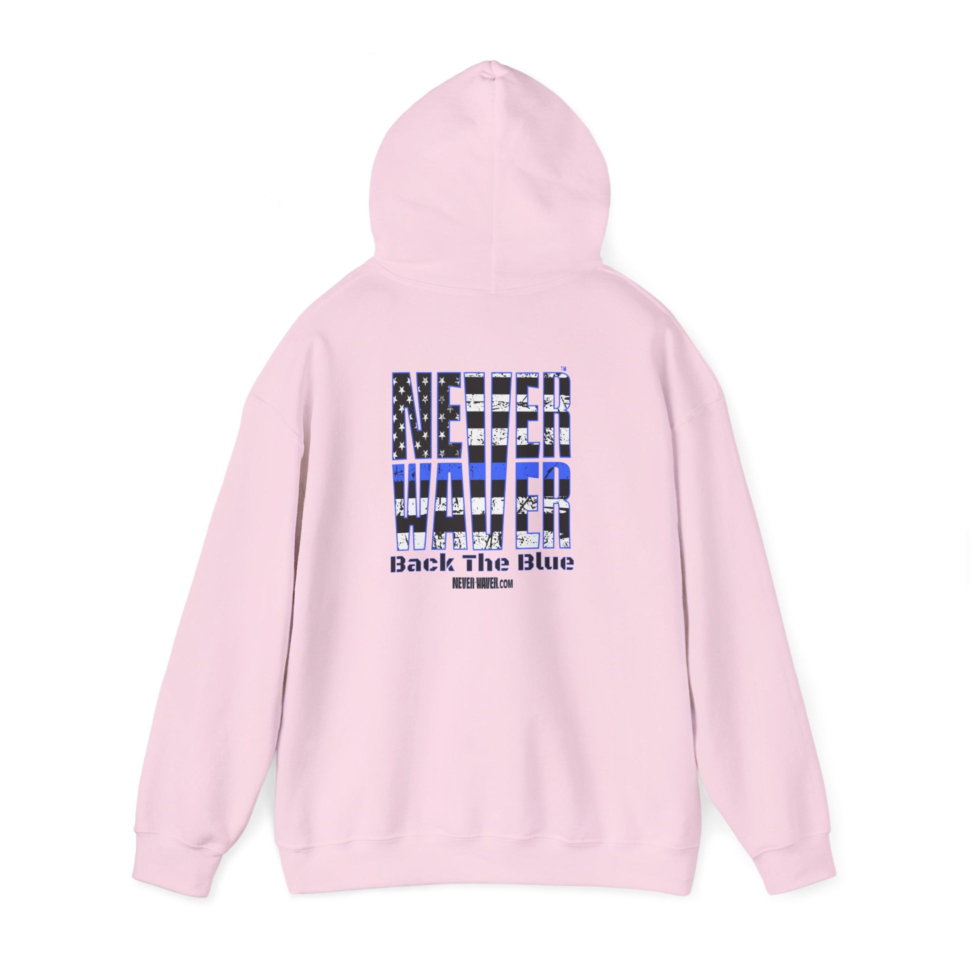 Never Waver Back The Blue Hoodie - Unisex Heavy Blend Sweatshirt - Never Waver