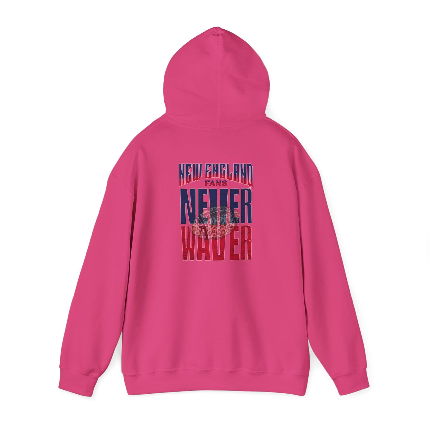 Unisex Heavy Blend™ Hooded Sweatshirt - New England Fans Never Waver w Leopard football - Never Waver