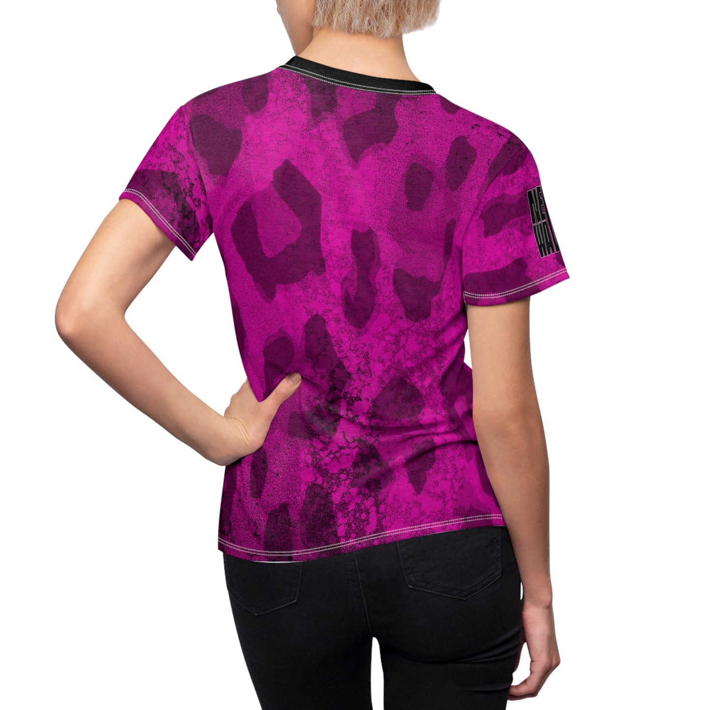 Never Waver Bold Pink Leopard Print Women's Tee - Fun & Stylish Summer Top