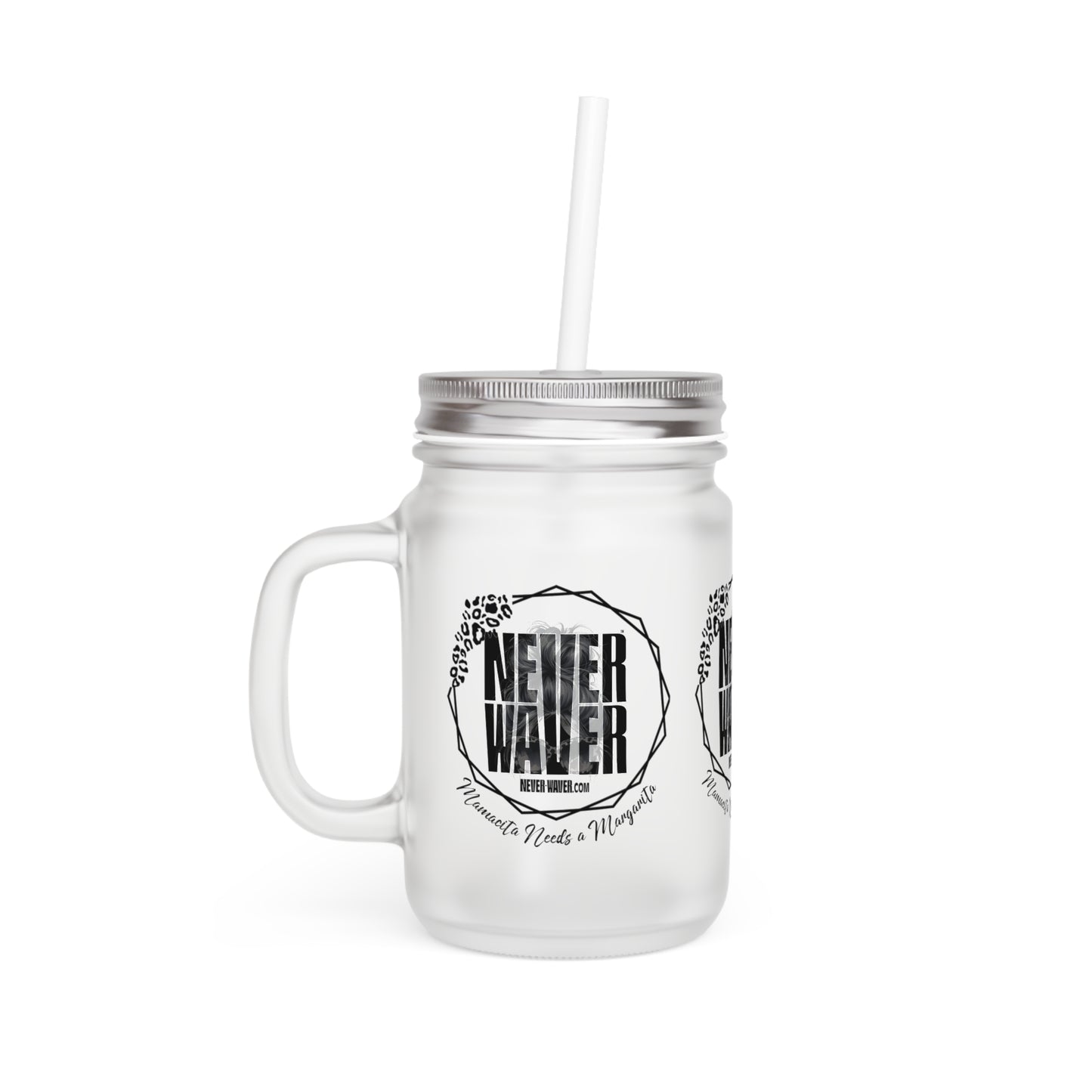 Never Waver Mamacita Needs a Margarita Jar with Straw - Perfect Gift for Mother's Day or Independence Day - Never Waver