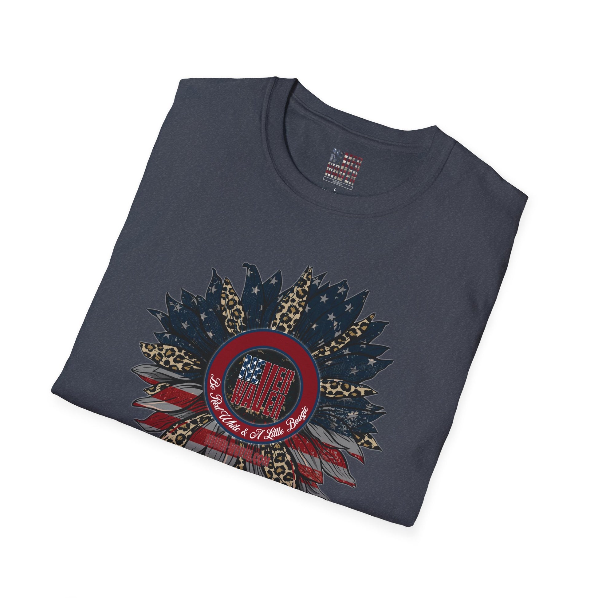 Never Waver Be Red White & a Little Bougie Unisex Softstyle T-Shirt - Never Waver