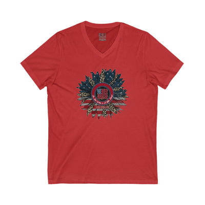 Unisex V-Neck Tee - Never Waver Be Red White & A little Bougie T-Shirt - Never Waver