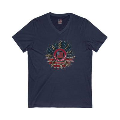 Unisex V-Neck Tee - Never Waver Be Red White & A little Bougie T-Shirt - Never Waver