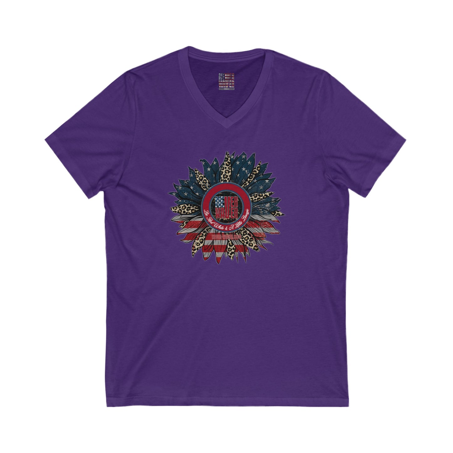 Unisex V-Neck Tee - Never Waver Be Red White & A little Bougie T-Shirt - Never Waver