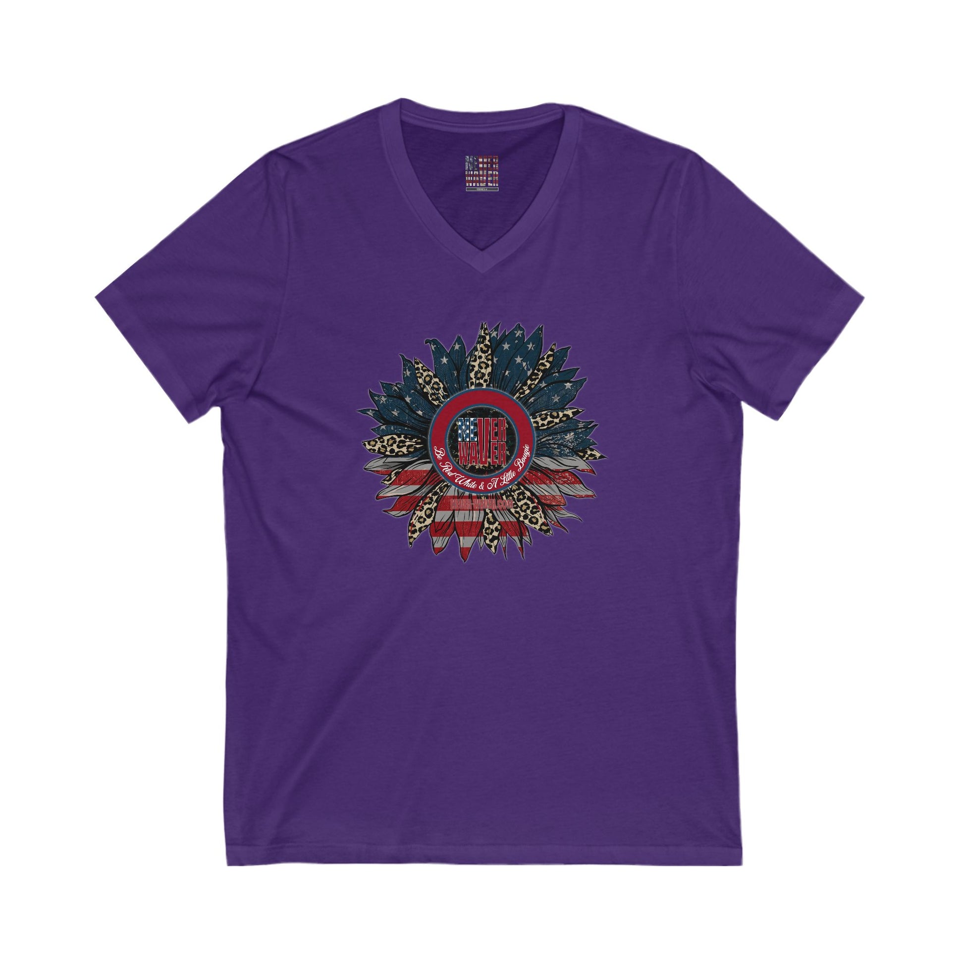 Unisex V-Neck Tee - Never Waver Be Red White & A little Bougie T-Shirt - Never Waver