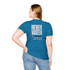 Never Waver” Jesus a bold, eye-catching design that reflects a steadfast faith and confidence in Christ.  Unisex Soft style T-Shirt