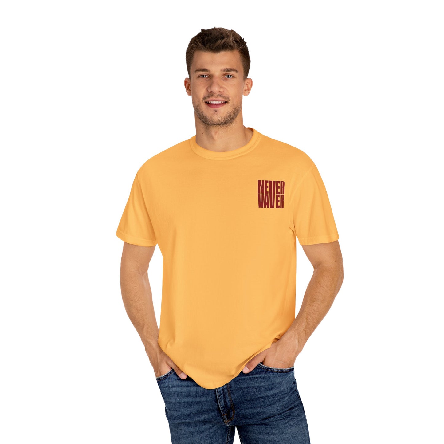 Unisex Garment-Dyed T-Shirt - 'Never Waver Just A Mom Trying Not to Raise A&&holes' Design - Never Waver