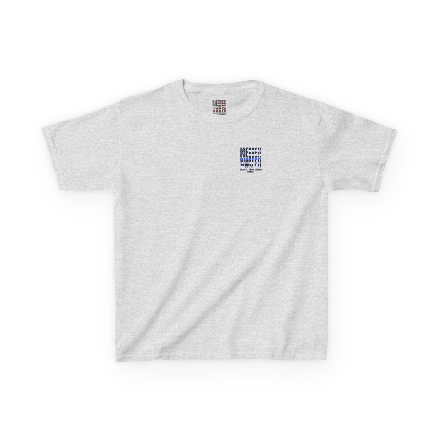 Never Waver Back The Blue  Kids Heavy Cotton™ Tee - Never Waver