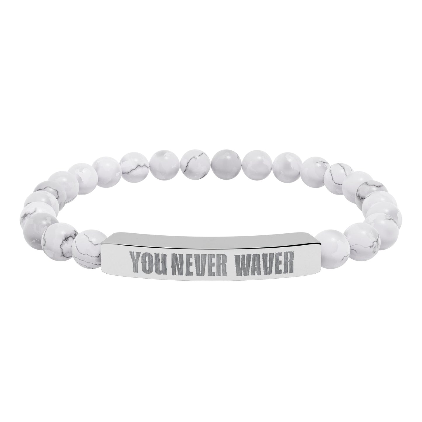 You Never Waver Bracelet Engraved Natural Stone Beaded Bracelet