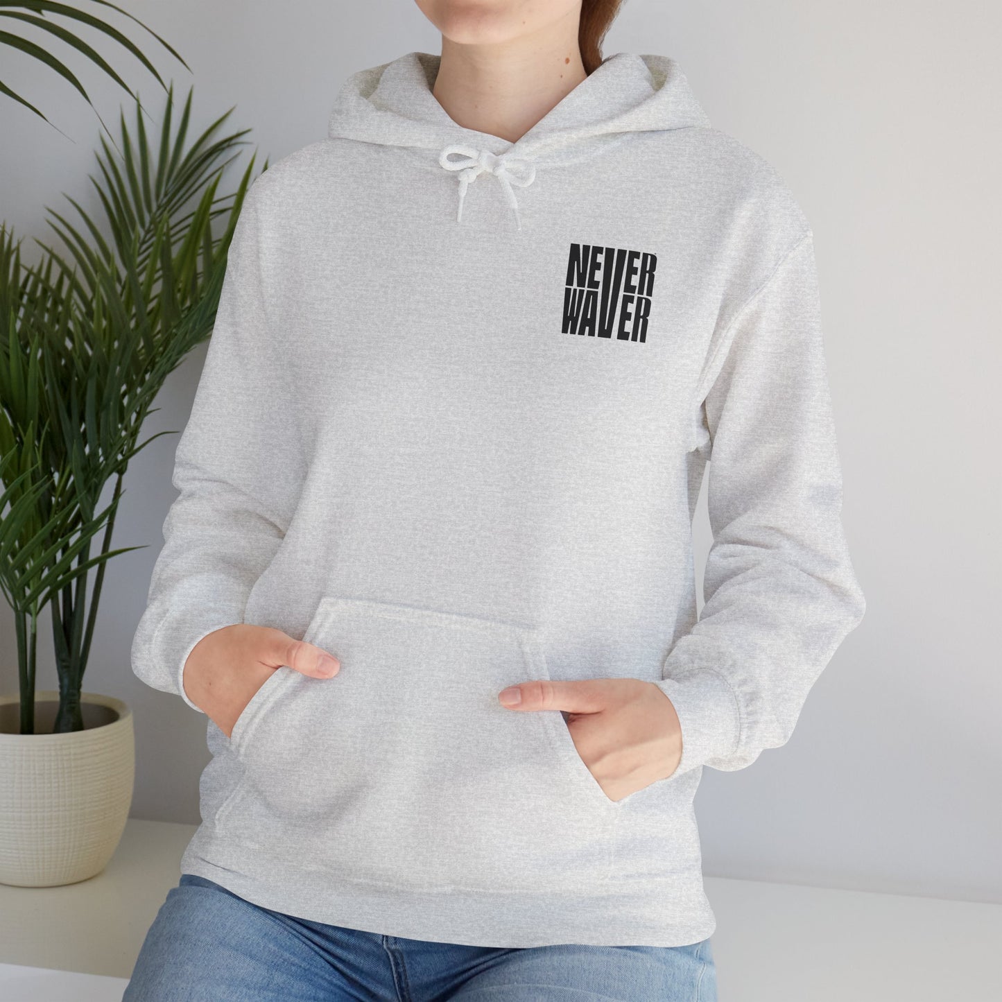 Cancer Awareness Hoodie - Never Waver - Fight, Hope, Strength, Love Tree of Ribbons - Never Waver
