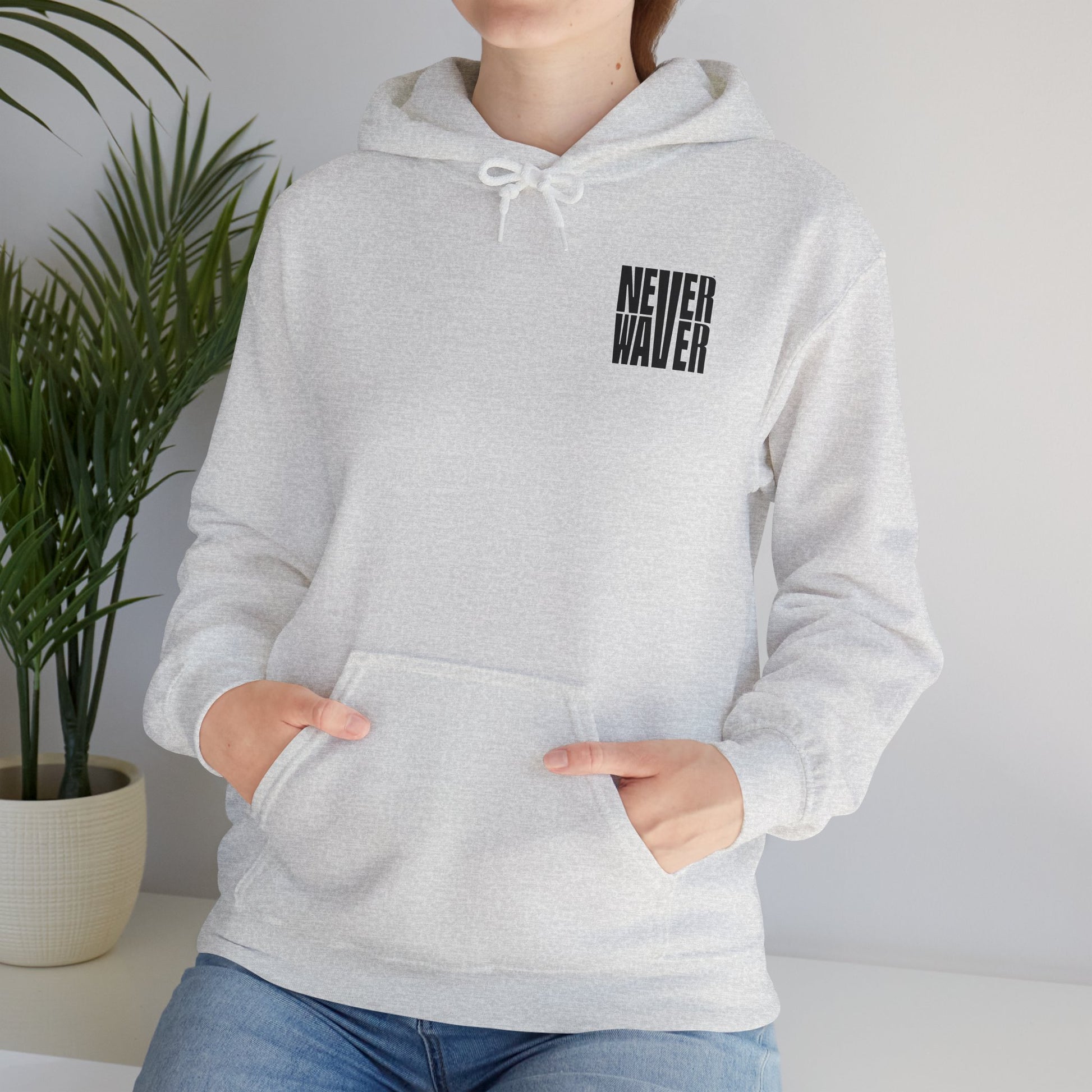 Cancer Awareness Hoodie - Never Waver - Fight, Hope, Strength, Love Tree of Ribbons - Never Waver