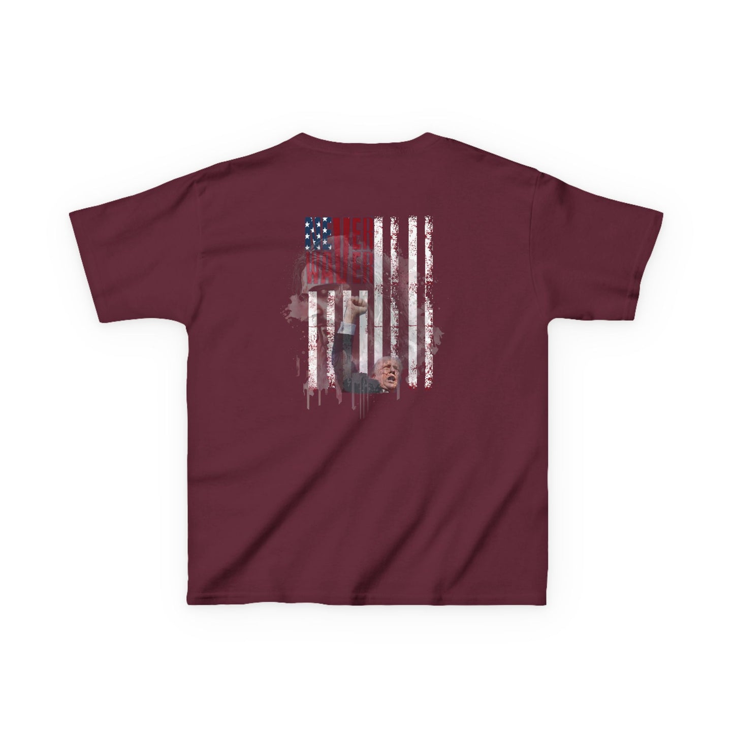 Never Waver Trump Fist Pump W Jesus Protection Kids Heavy Cotton™ Tee - Never Waver
