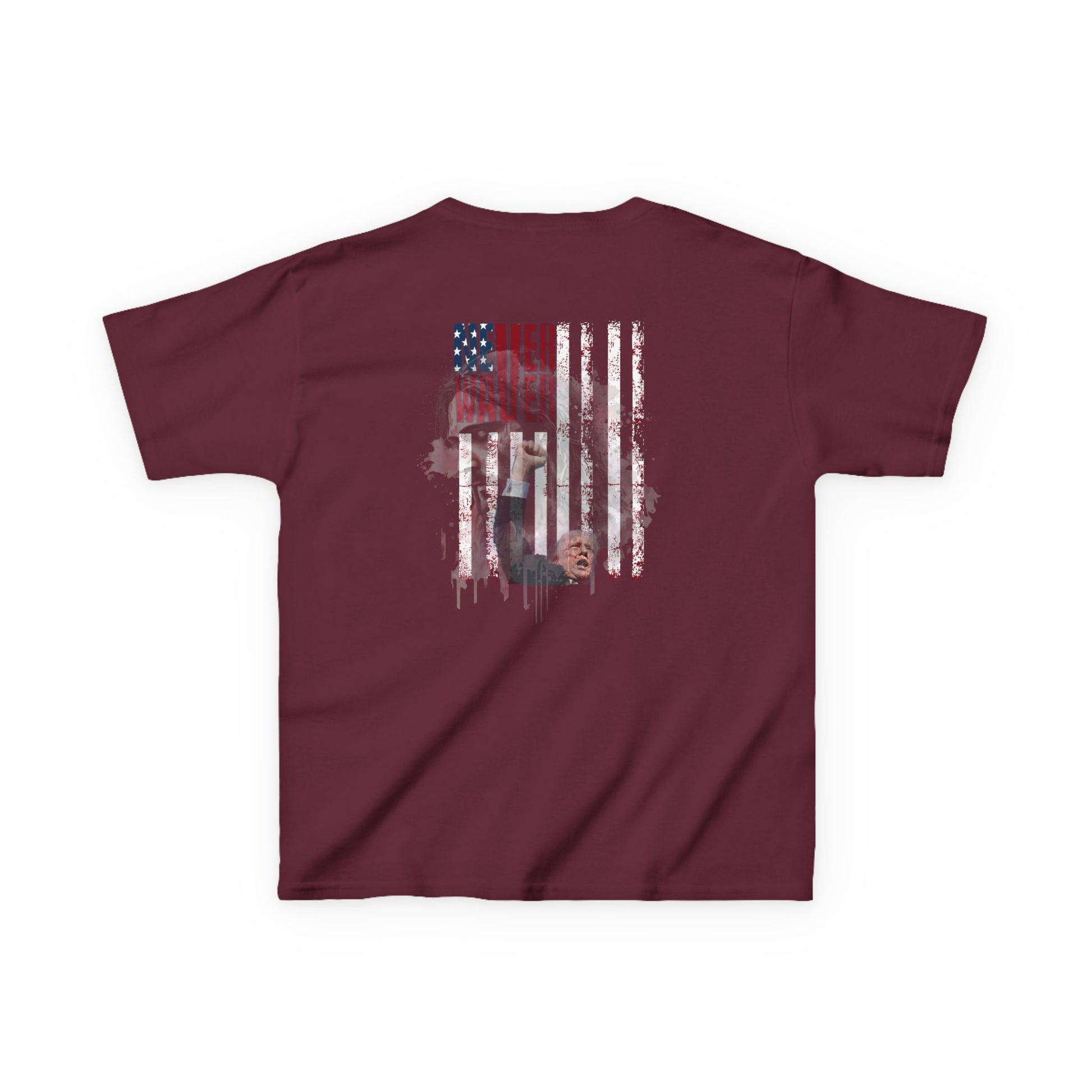 Never Waver Trump Fist Pump W Jesus Protection Kids Heavy Cotton™ Tee - Never Waver