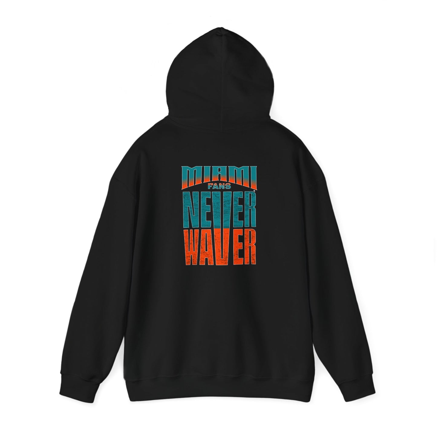 Unisex Heavy Blend™ Hooded Sweatshirt - "Miami Fans Never Waver" Inspirational Hoodie - Never Waver
