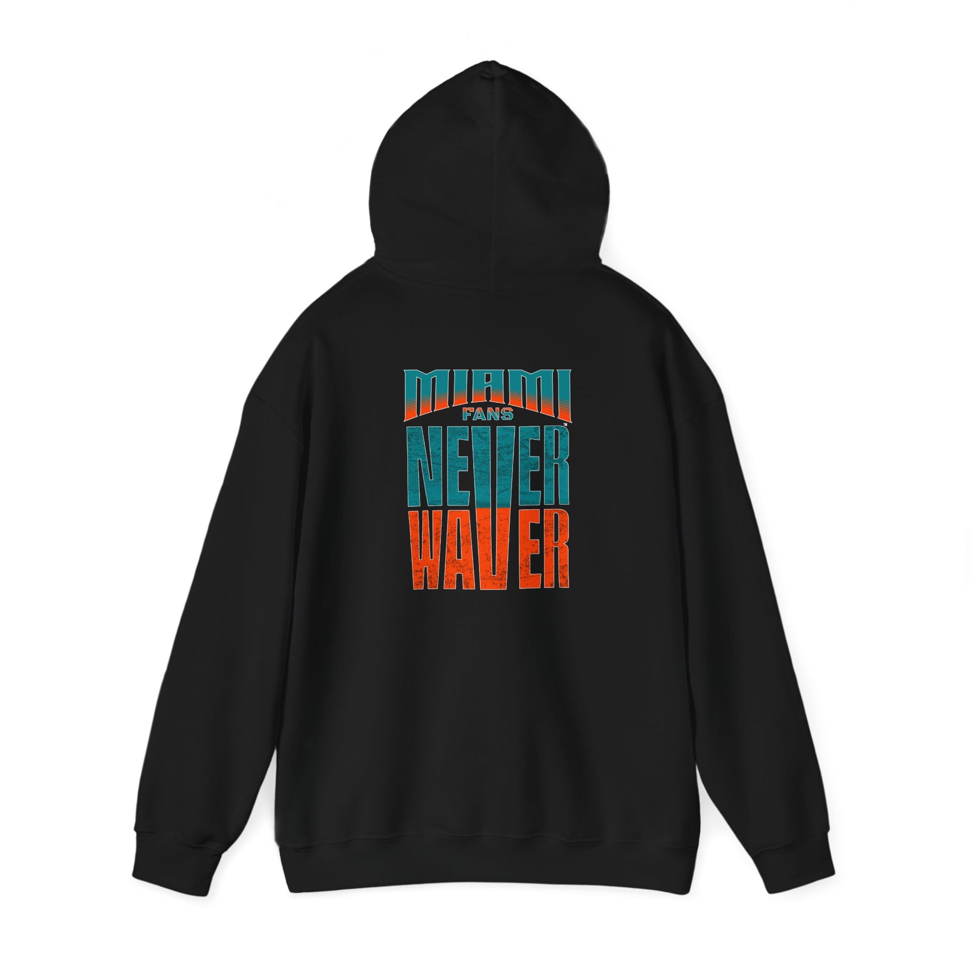 Unisex Heavy Blend™ Hooded Sweatshirt - "Miami Fans Never Waver" Inspirational Hoodie - Never Waver