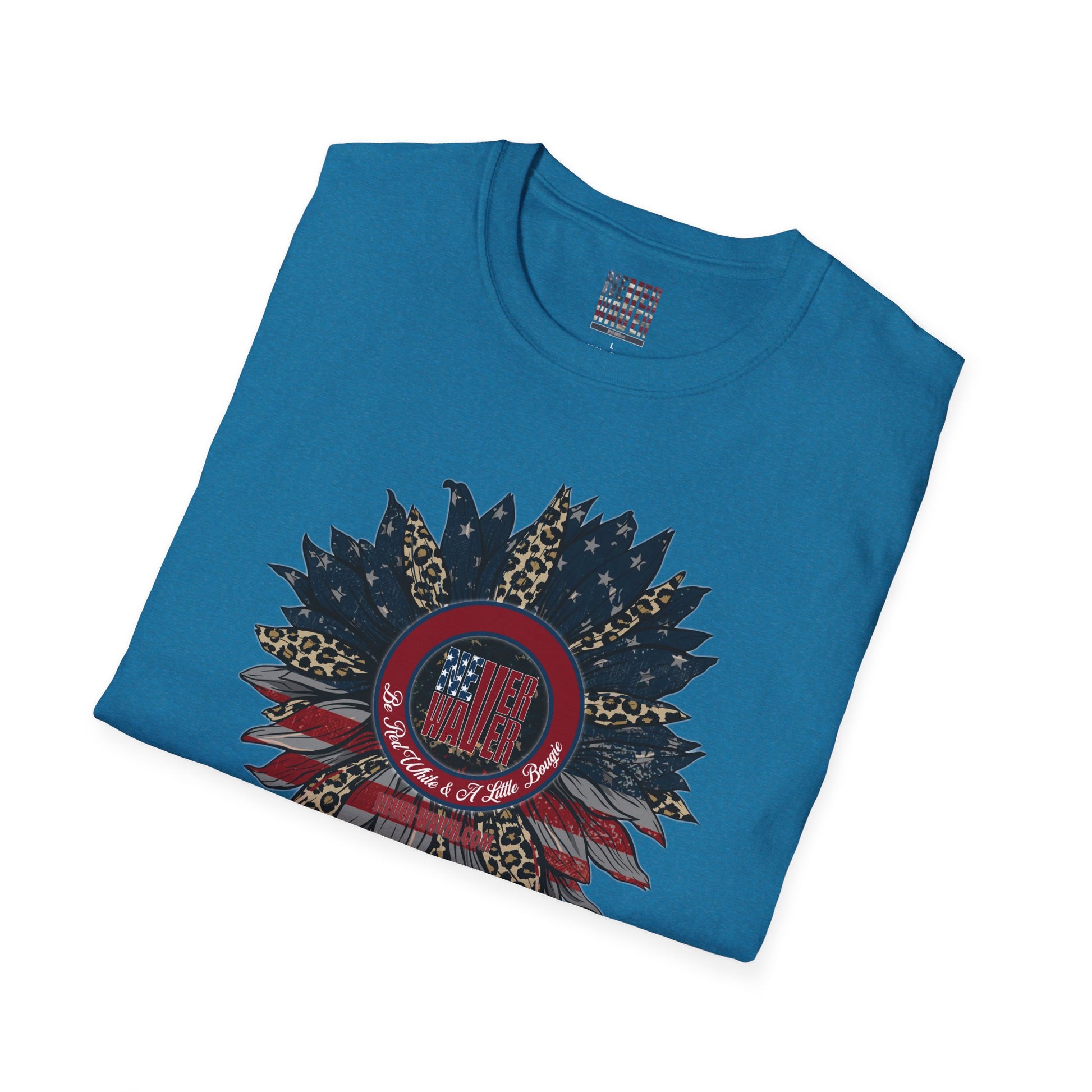 Never Waver Be Red White & a Little Bougie Unisex Softstyle T-Shirt - Never Waver