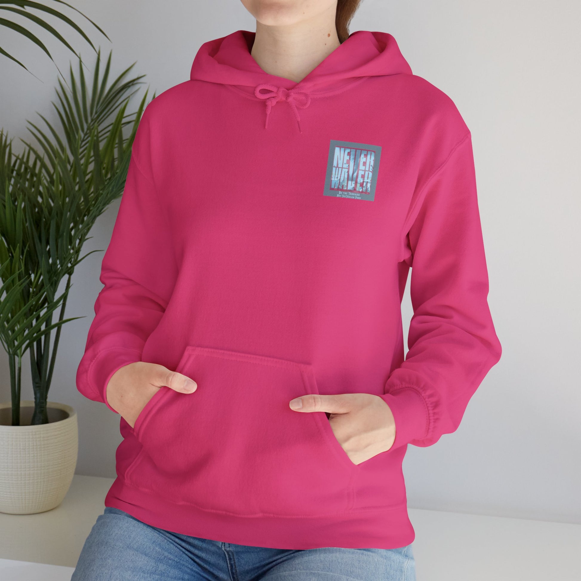 Cozy Unisex Hooded Sweatshirt - "Never Waver" Motivational Design - Never Waver
