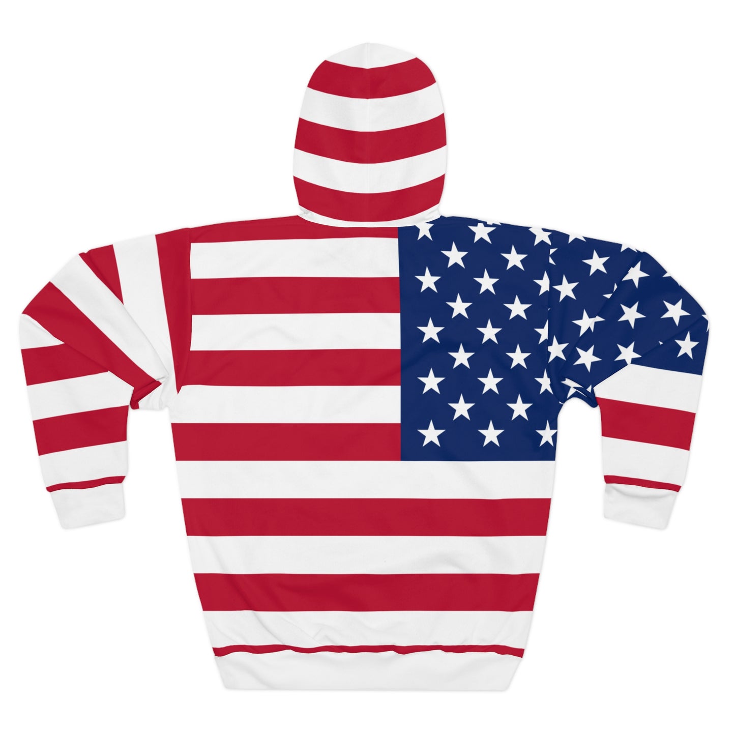 Patriotic Unisex Pullover Hoodie - Never Waver American Flag Design