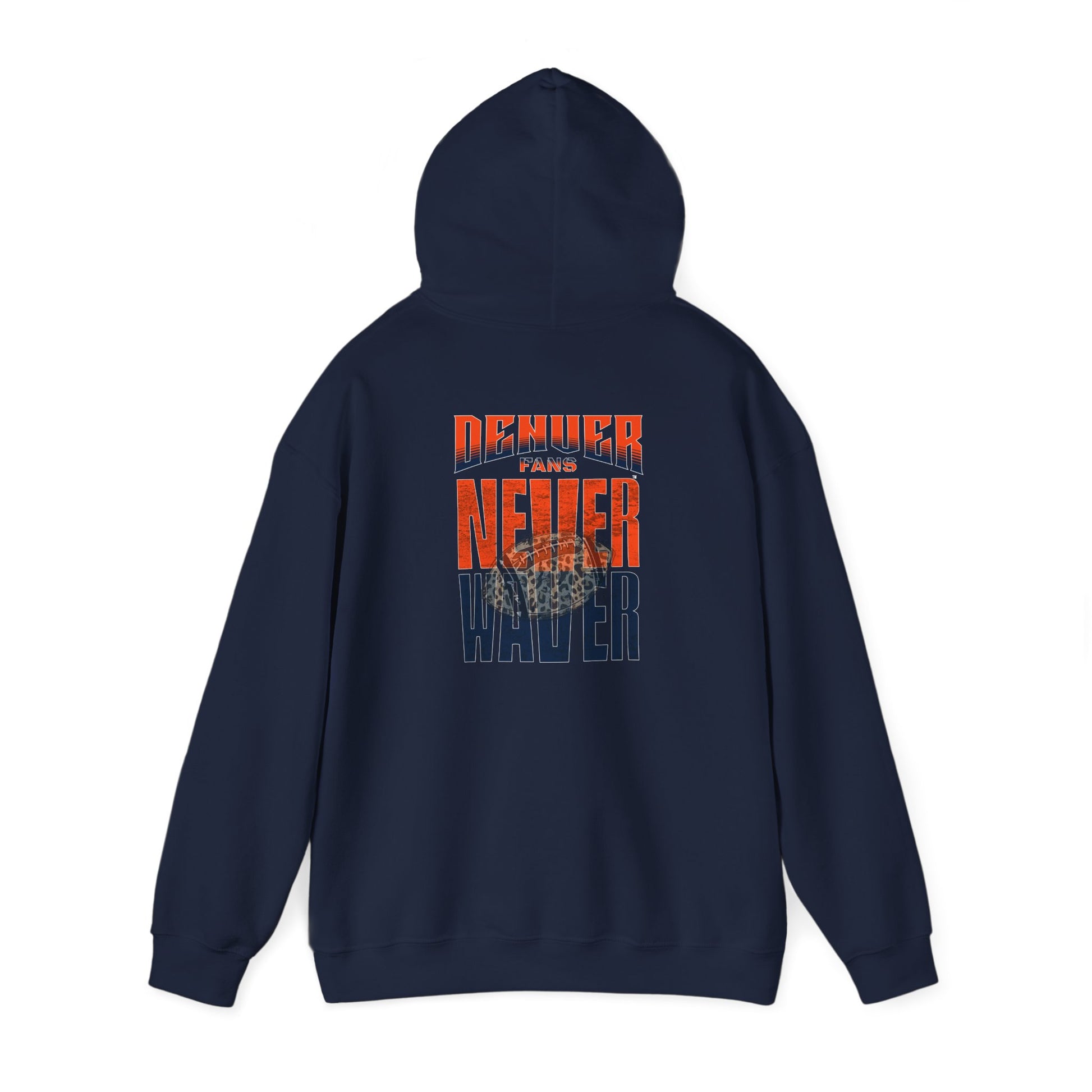 Unisex Heavy Blend™ Hooded Sweatshirt - Denver Fans Never Waver W Leopard Football Motivation - Never Waver