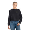 Never Waver Ain't No Hood Like Motherhood Leopard Women's Cropped Fleece Pullover - Never Waver