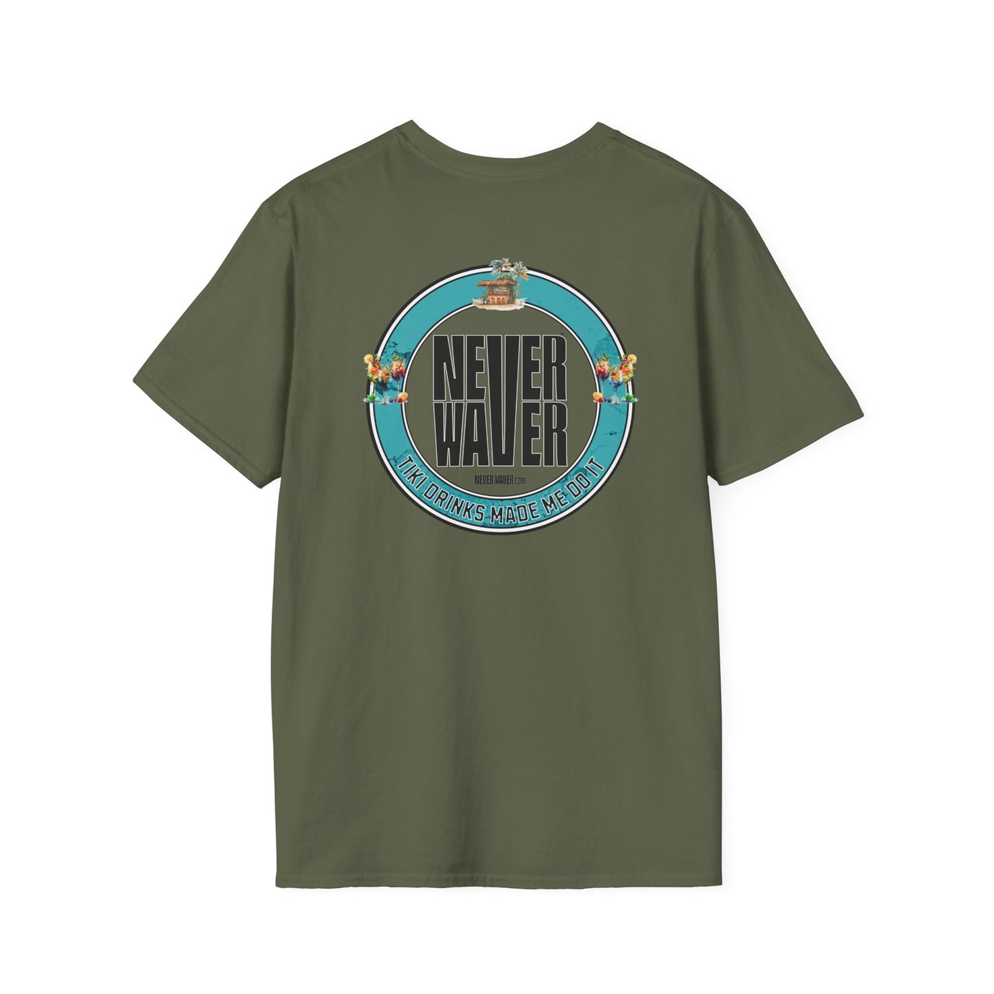 Never Waver Tiki Drinks Made Me Do It? Unisex Soft style T-Shirt - Never Waver