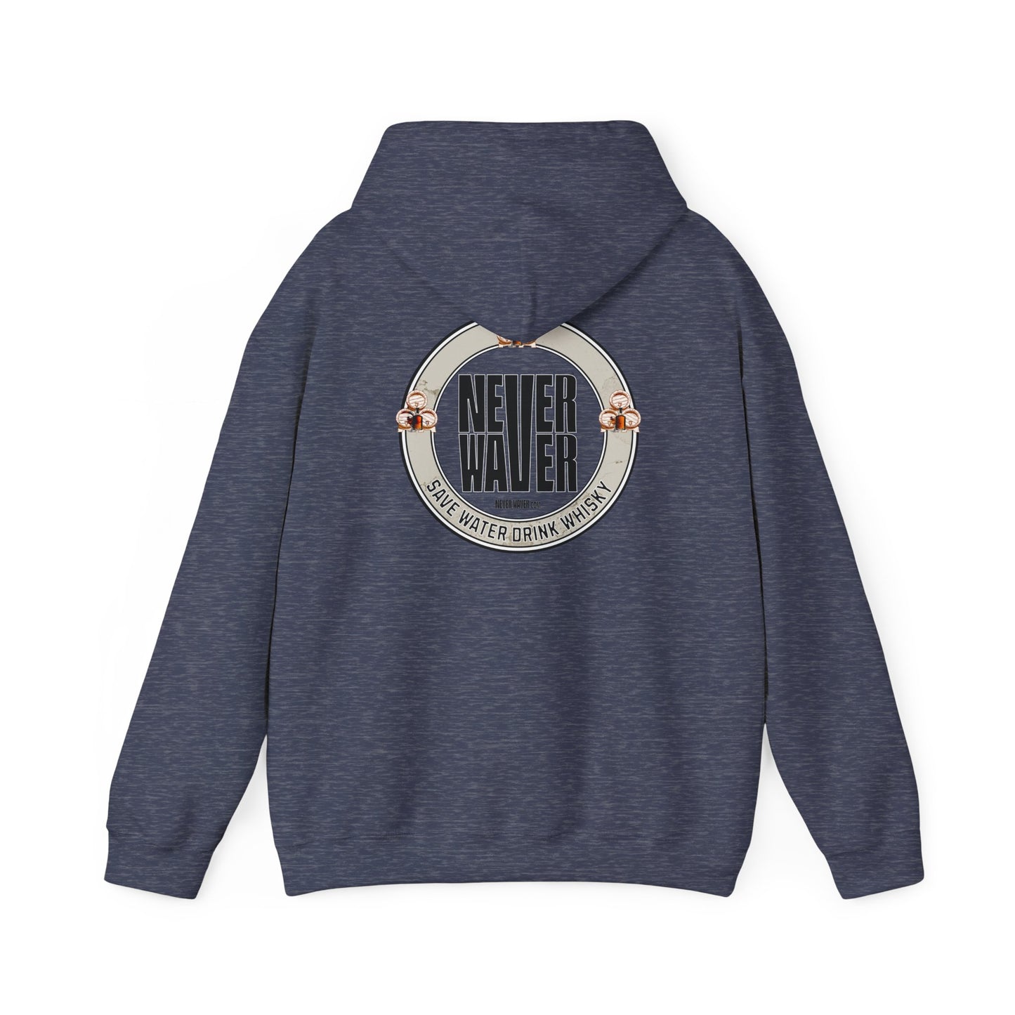 Eco-Friendly Unisex Hoodie: "Never Waver - Save Water, Drink Whiskey" - Never Waver