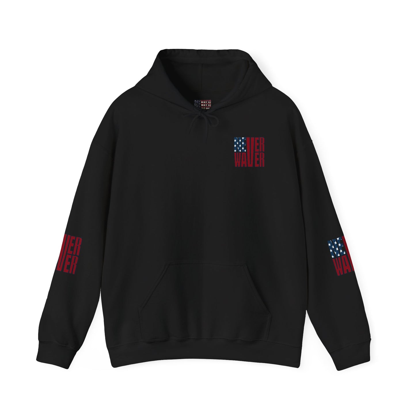 Unisex Heavy Blend™ Hooded Sweatshirt - Stylish Comfort with 'Never Waver Trump Fist Pump W Jesus  Protection' Design - Never Waver