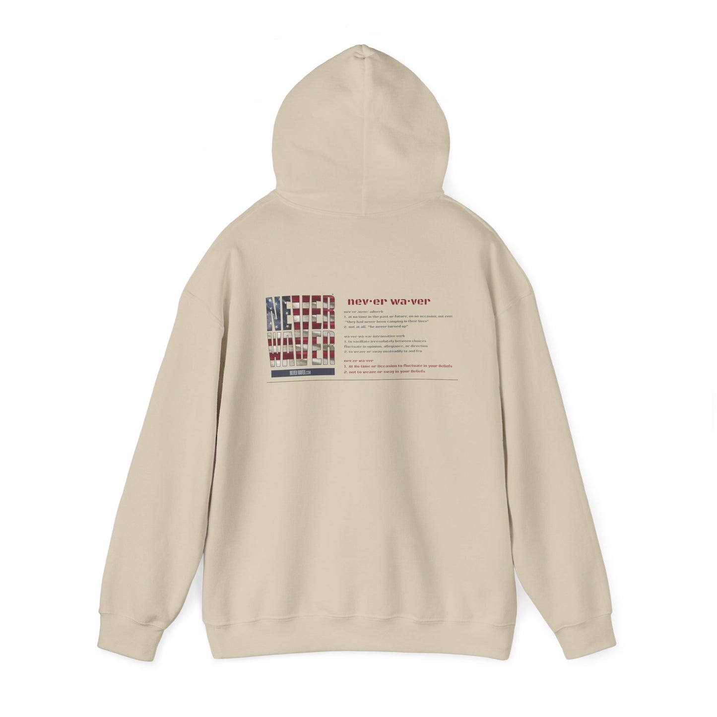 Inspirational Unisex Hoodie - 'Never Waver Definition ' Motivational Sweatshirt - Never Waver