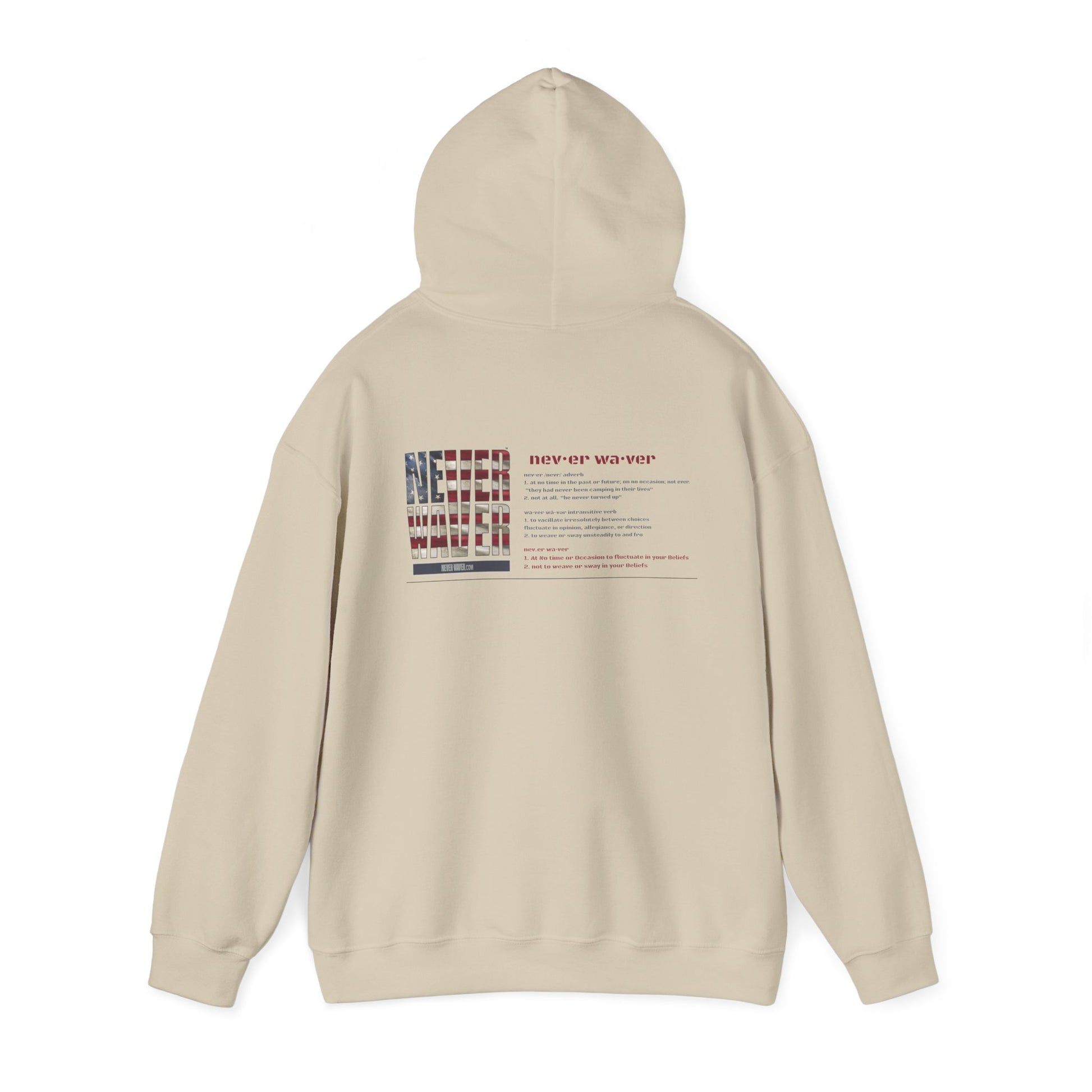 Inspirational Unisex Hoodie - 'Never Waver Definition ' Motivational Sweatshirt - Never Waver