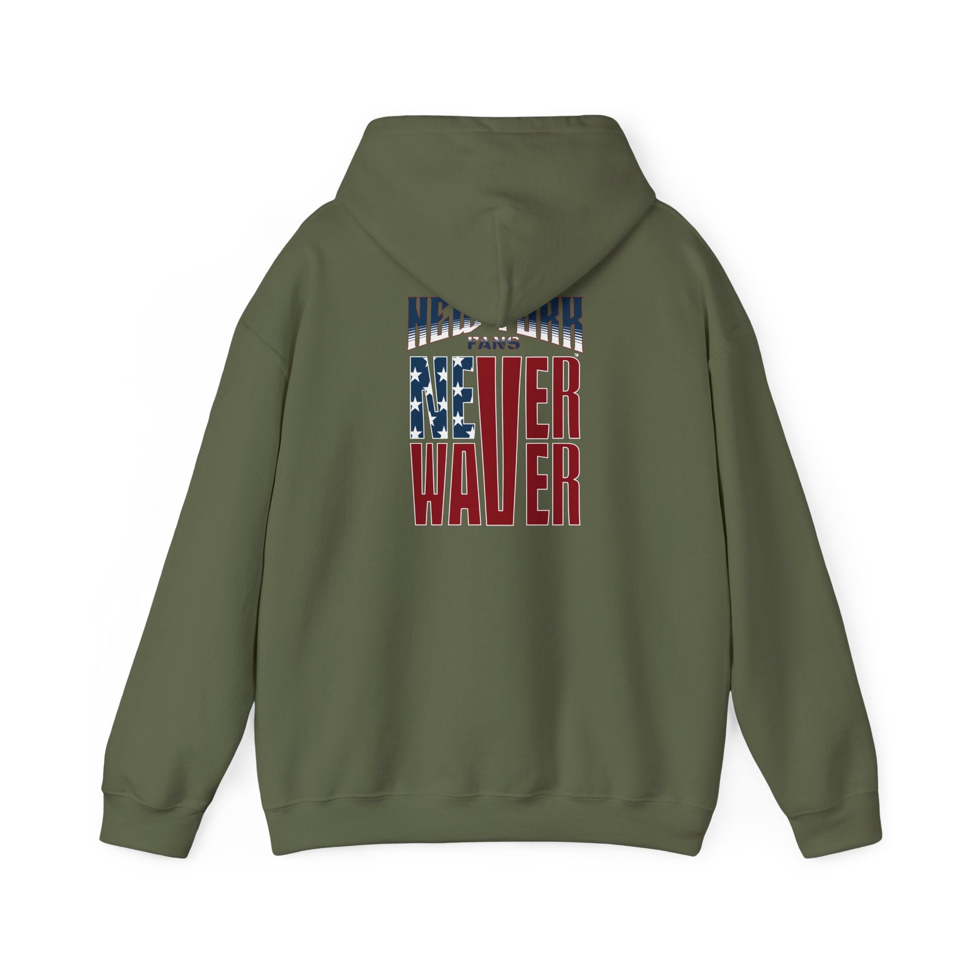Unisex Heavy Blend™ Hoodie - 'New York Fans Never Waver' American Flag Design - Never Waver