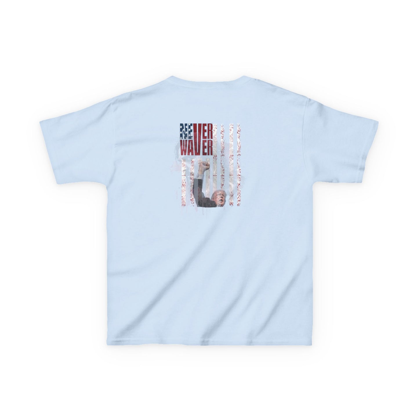 Never Waver Trump Fist Pump W Jesus Protection Kids Heavy Cotton™ Tee - Never Waver