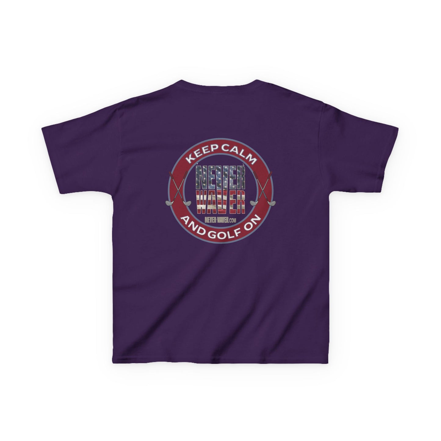 Kids Golf Tee - Keep Calm Never Waver and Golf On - Never Waver