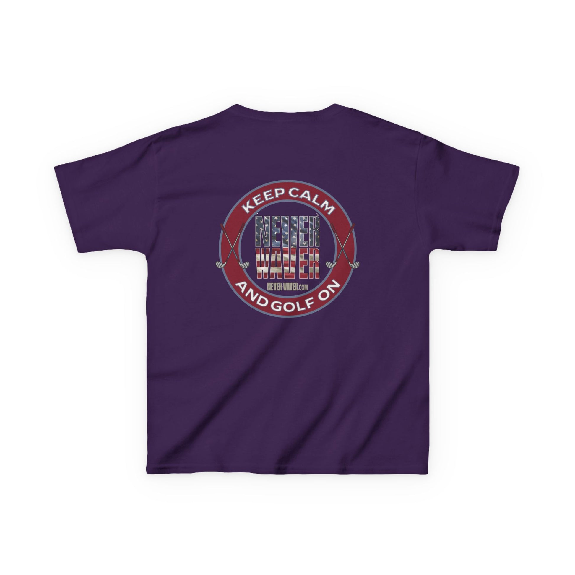 Kids Golf Tee - Keep Calm Never Waver and Golf On - Never Waver
