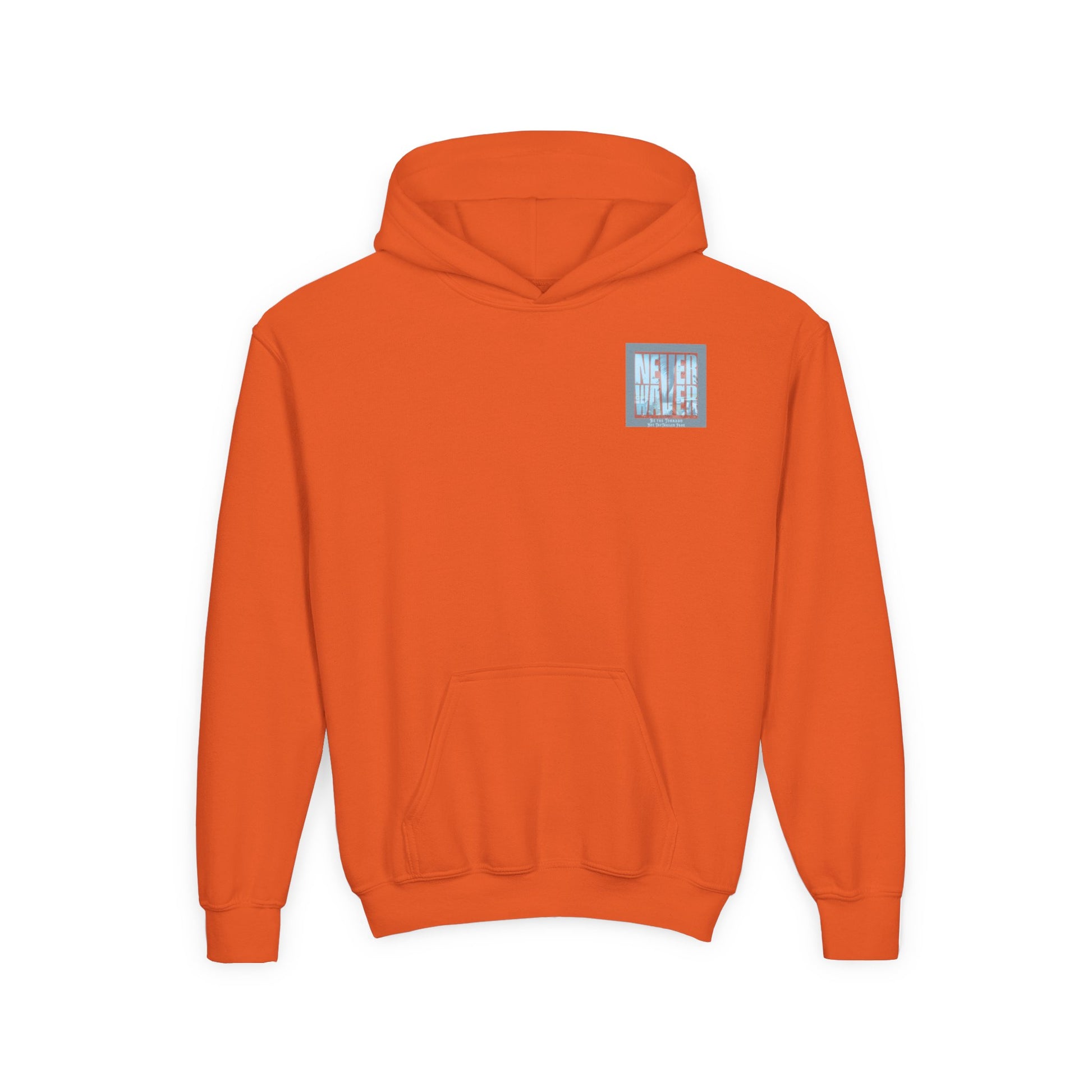 Youth Tornado-Themed Hooded Sweatshirt - "Never Walker" Design - Never Waver