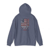 Unisex Heavy Blend™ Hooded Sweatshirt - 'Never Waver' USA Flag Design - Never Waver