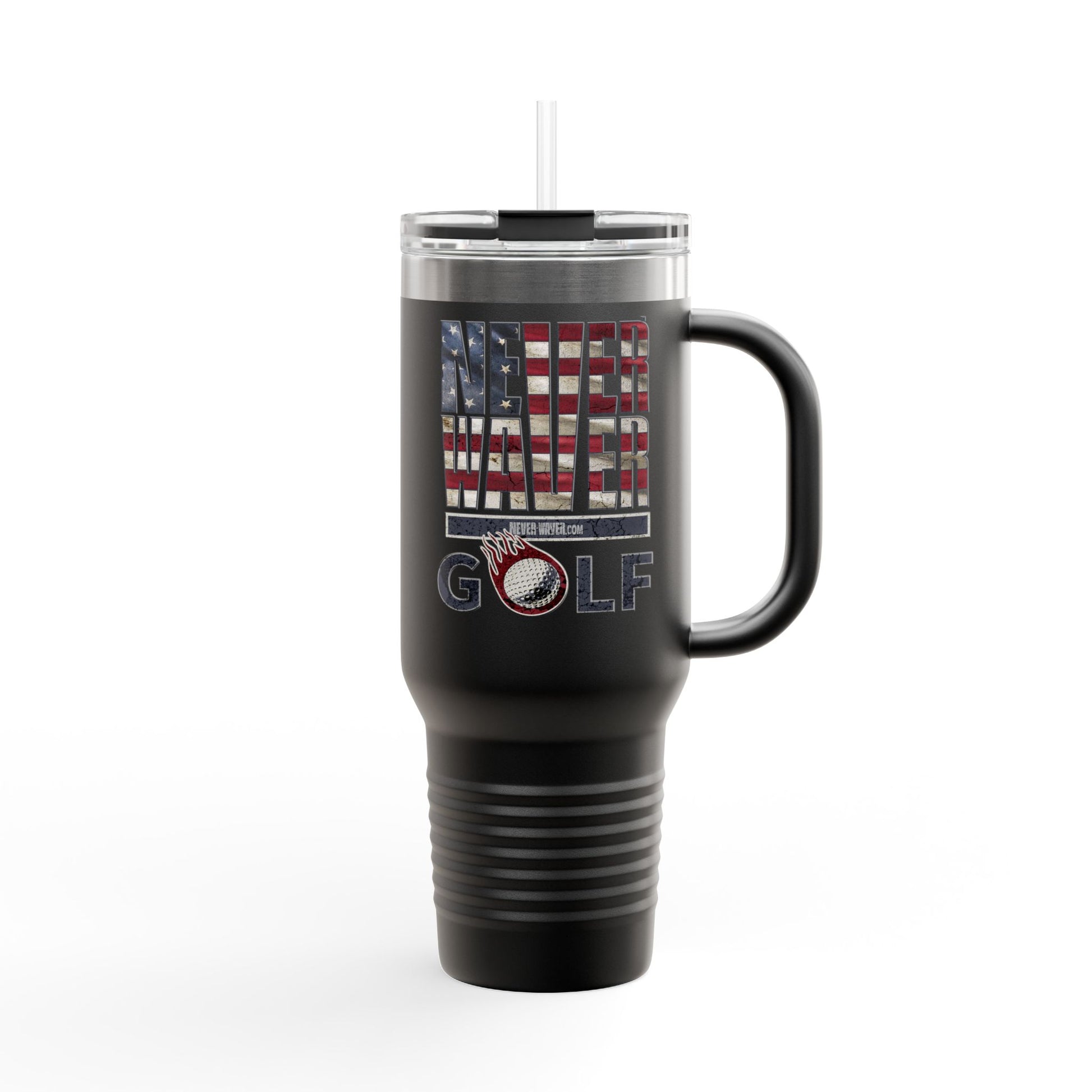 Insulated Travel Mug - "Never Waver Golf" - 40oz Sporty Drinkware - Never Waver