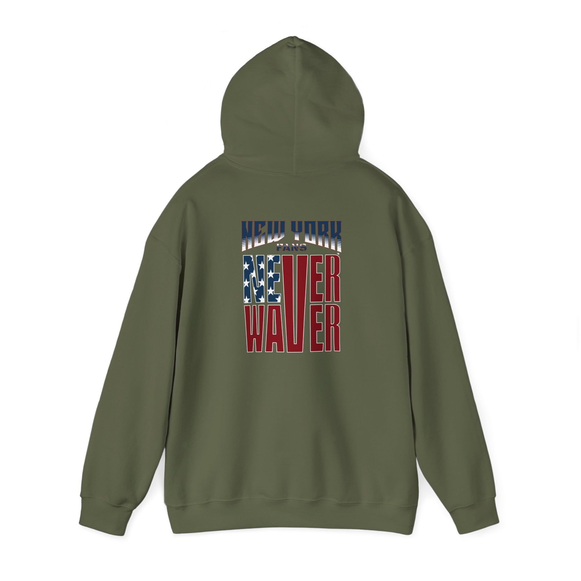 Unisex Heavy Blend™ Hoodie - 'New York Fans Never Waver' American Flag Design - Never Waver
