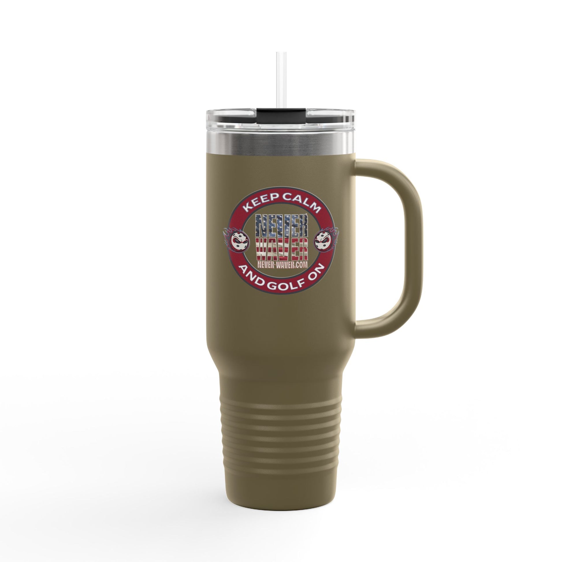 Insulated Travel Mug - "Never Waver Golf" - 40oz Sporty Drinkware - Never Waver