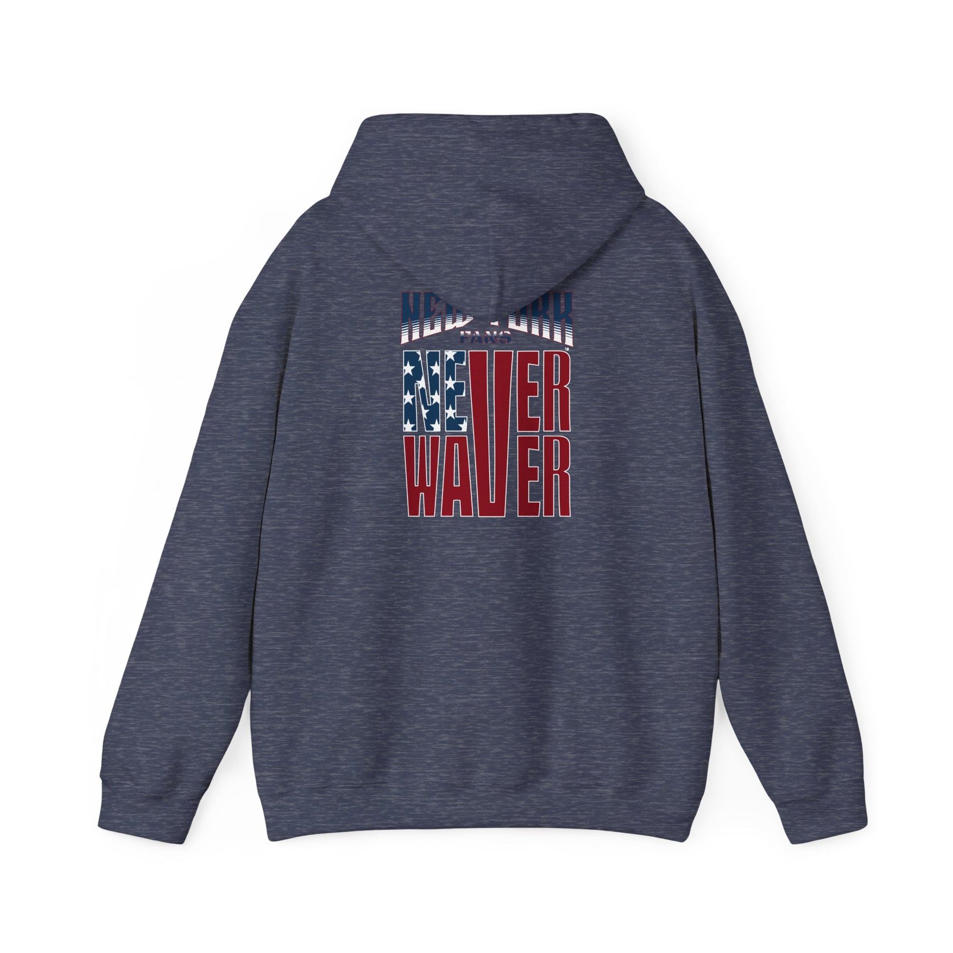 Unisex Heavy Blend™ Hoodie - 'New York Fans Never Waver' American Flag Design - Never Waver