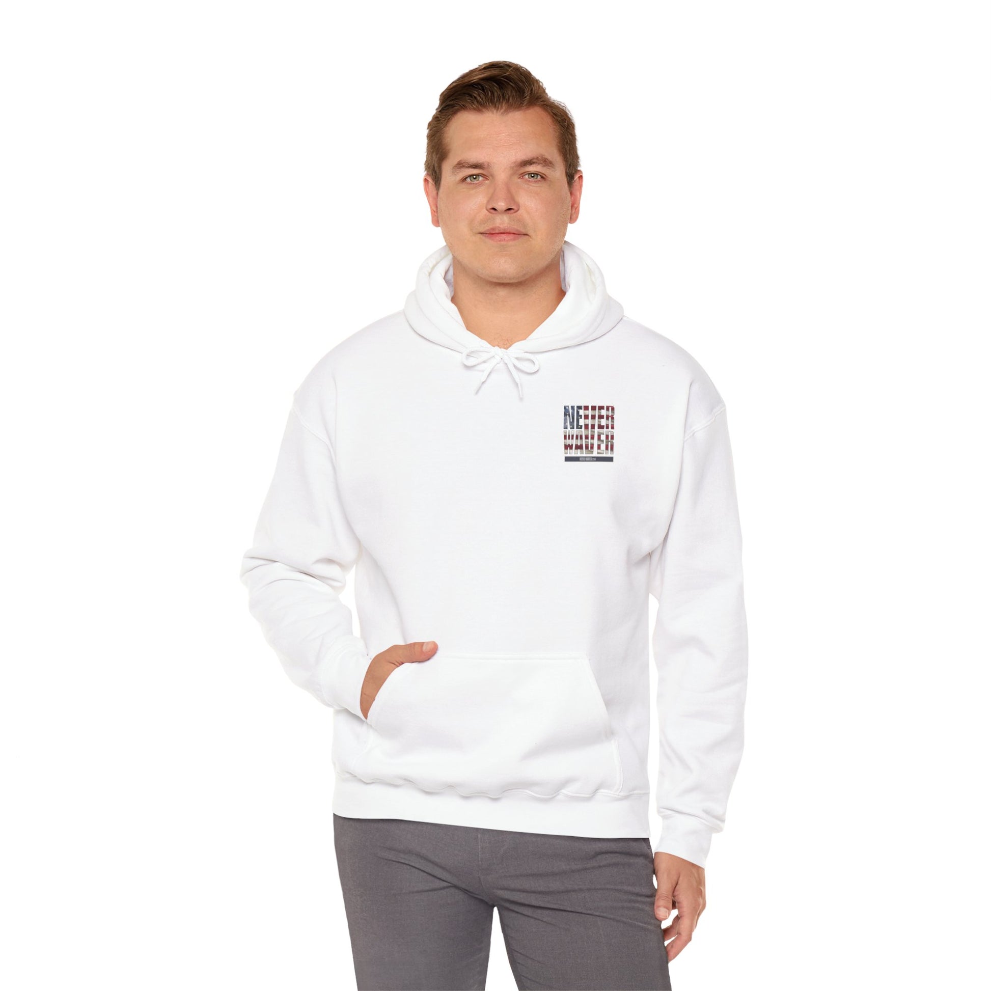 Never Waver Unisex Hooded Sweatshirt - Cozy Casual Wear for Everyday Comfort - Never Waver